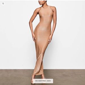 NWT - SKIMS Shimmer Dress - large, ochre